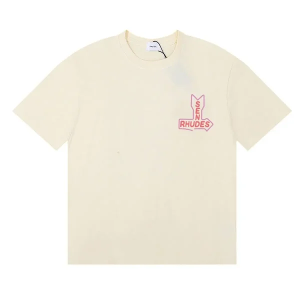Rhude Rabbit Printing 2025 Summer New High Quality Double Yarn Short Sleeve T-Shirt Men's and Women's Couples - zinifashion 200000343 - Image 3