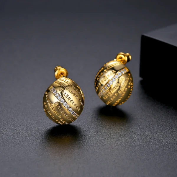 LUOTEEMI 2023 New Arrival Gold Color Big Oval Stud Earring for Women Fashion Trendy Sentence Unique Girl Party Charm Accessories - zinifashion 36 - Image 6