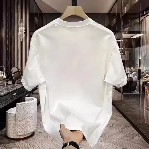 2025 Summer Fashion Warrior Shark Print Fashion Pure Cotton Men's and Women's Casual Round Neck Short Sleeved T-shirt - Image 3