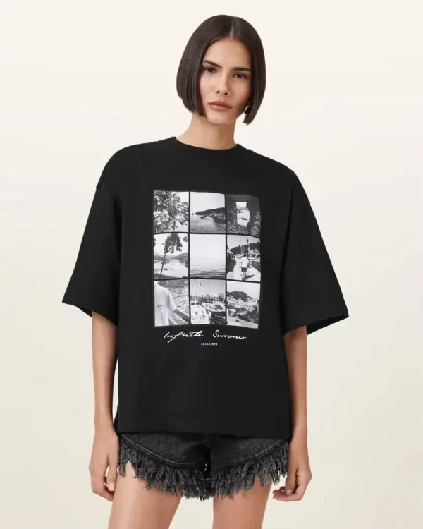 2025 Hot Sale The Latest Styles Cotton Print T-shirt Fashion Casual Letter Pattern Top Summer Loose Motorcycle Women Top Tee - zinifashion 200000345 - Image 4