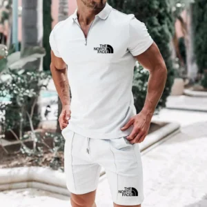 2025 Fashion men's short sleeve T-shirt with sports shorts set, casual sports wear, breathable fashion, summer