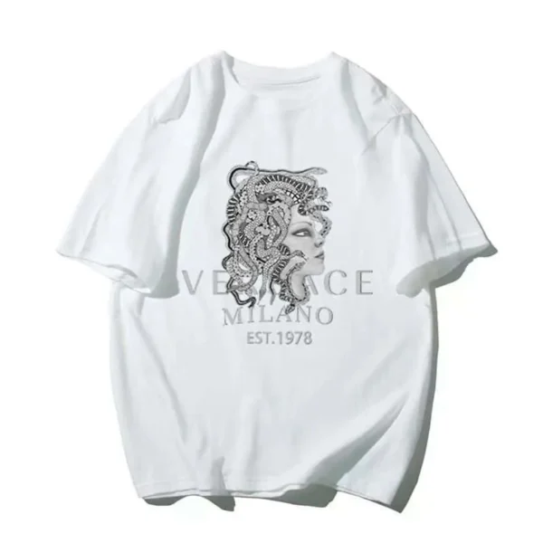 2025 high luxury brand casual T-shirt women's pure cotton men's short-sleeved top soft and breathable summer fashion street wear - Image 4