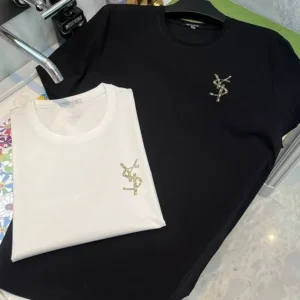 Summer men's mercerized cotton short-sleeved T-shirt high-quality big-name English exquisite fashion trend slim-fitting tide t - zinifashion 200574005