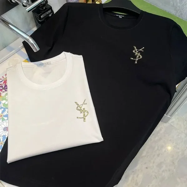 Summer men's mercerized cotton short-sleeved T-shirt high-quality big-name English exquisite fashion trend slim-fitting tide t - zinifashion 200574005
