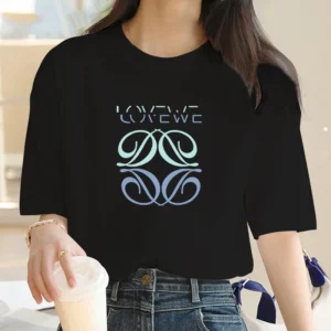 Women's High Quality T-shirt Fashion LOVE Printed Female Loose Short Sleeve Cotton Classic Style Shirts Summer Clothing.