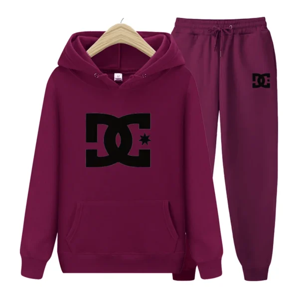 Men's New Letter Printed Hooded Sweatshirt+Pants Autumn/Winter Hooded Pullover Casual Sports Fashion Street Couple Loose Suit . - Image 3