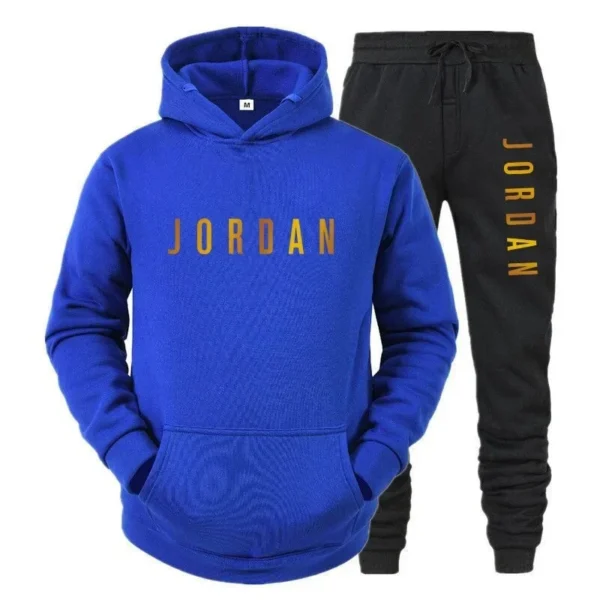 2025 Men's casual sweatshirt, hoodie set, fashionable, comfortable and breathable printed spring and autumn casual two-piece set. - Image 2