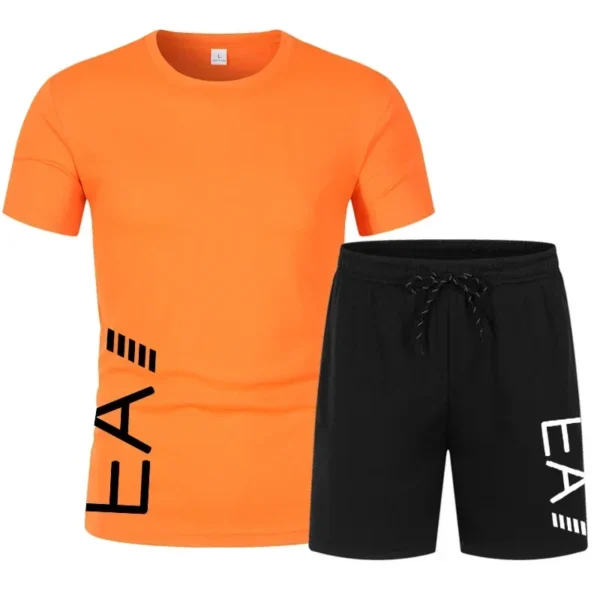 New Men's Clothing Summer Sports Suit Comfortable Breathable Mesh Running Sets Jogging Fitness Tracksuit Men Training Jersey - Image 3