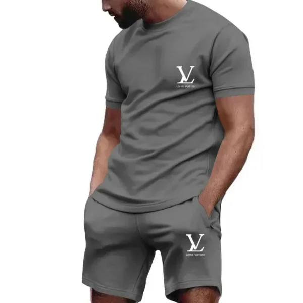 Summer Sportswear Suit Men'S Fashion Two-Piece Sports Fitness Running Casual Quick Drying Short Sleeved Shorts Set For Men. - Image 3