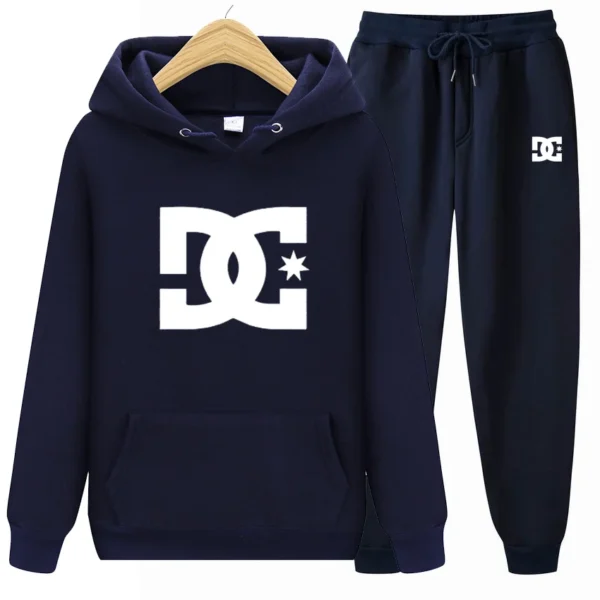 Men's New Letter Printed Hooded Sweatshirt+Pants Autumn/Winter Hooded Pullover Casual Sports Fashion Street Couple Loose Suit . - Image 4