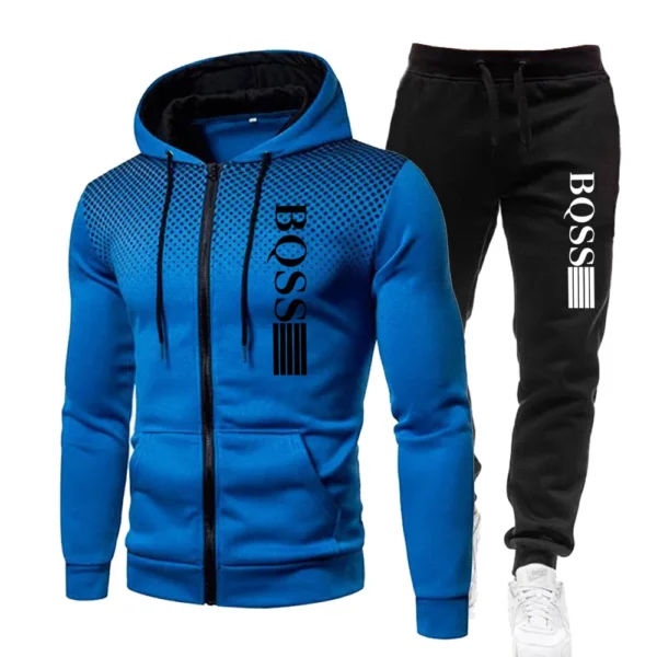 Men Clothing Spotted Sweatshirt Suit Hoodie and Pants Suit Mens Fashion Suits Men's Winter Clothes New Two Piece Set - Image 6