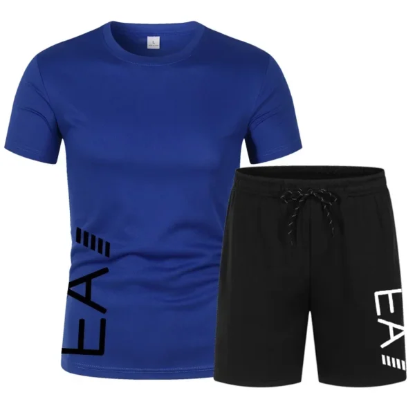 New Men's Clothing Summer Sports Suit Comfortable Breathable Mesh Running Sets Jogging Fitness Tracksuit Men Training Jersey - Image 5