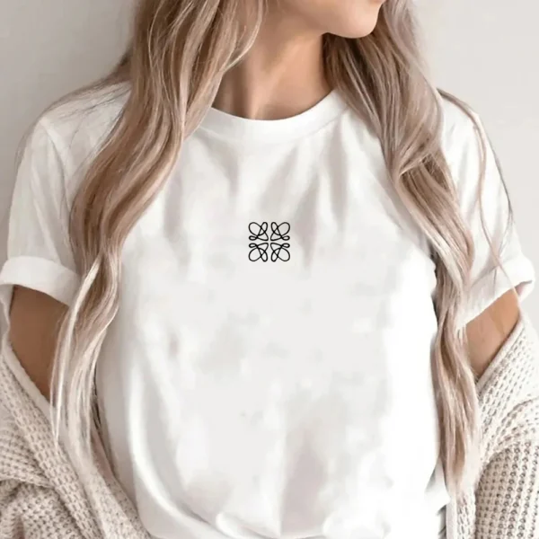 Women's Summer Cotton T-Shirt Alphabet Flower Shirt Fashion Printed Pattern T-Shirt Brand High Quality Short Sleeve Top - zinifashion 200000345 - Image 2