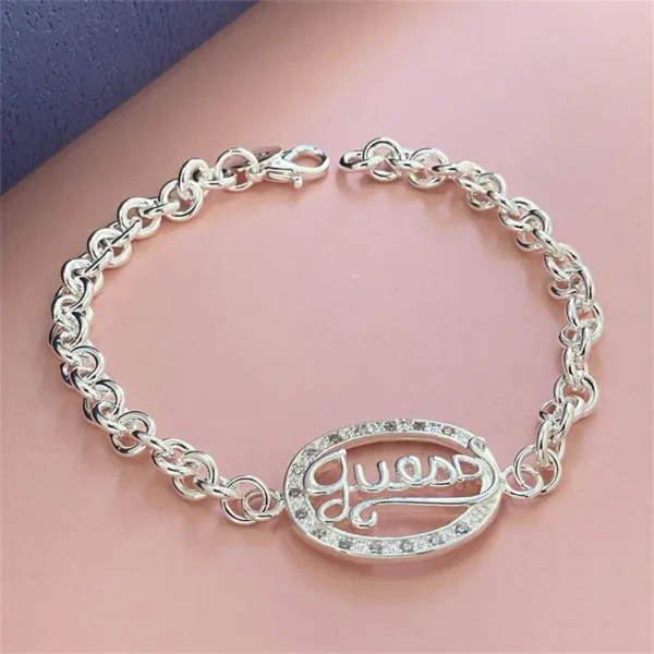 925 Sterling Silver Round Chain Bracelets Jewelry For Women Top Quality Lovers Bracelets Christmas Gift - zinifashion 36 - Image 2
