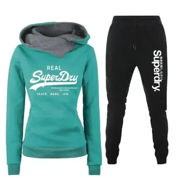 New Casual Sportswear Set for Women Heartbeat Frequency Print Hoodie Sweatshirt Trendy Clothing Spring Autumn Winter - Image 2