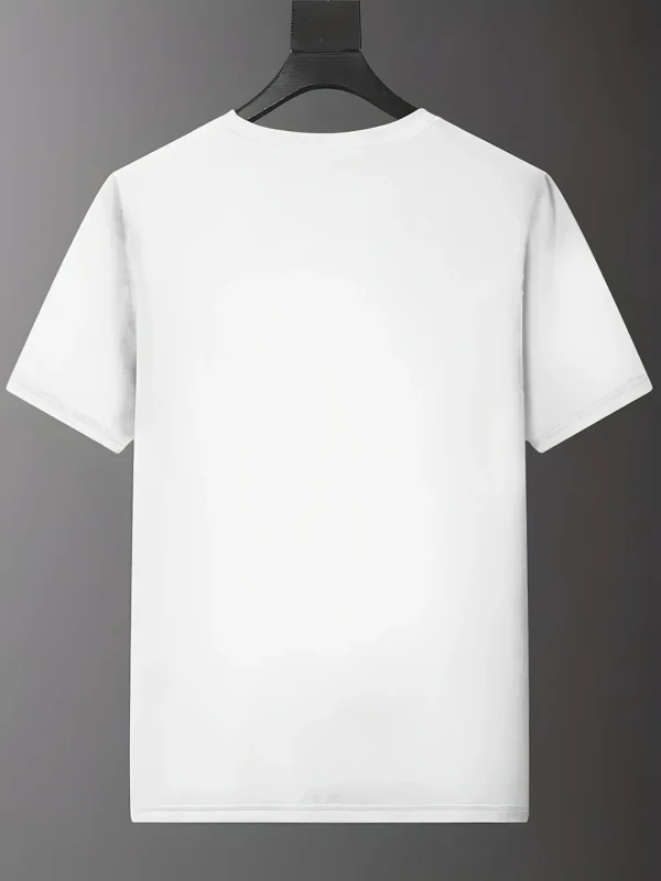Men's Trend T-shirt Letter Printing Slim Fit Round Neck Youth Male Tees 2025 Summer Fashion Causal Versatile Blue Tops Clothing - zinifashion 201768104 - Image 4