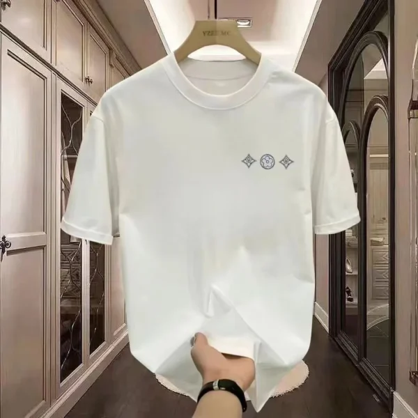 Olai select printed round neck 2025 new heavy cotton men's and women's T-shirt short sleeve summer - zinifashion 18 - Image 3
