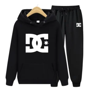 Men's New Letter Printed Hooded Sweatshirt+Pants Autumn/Winter Hooded Pullover Casual Sports Fashion Street Couple Loose Suit .