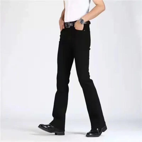 New Loose Fit Denim Bell Bottom Pants For Men Casual Wide Leg Jeans Ideal For Spring Autumn - Image 3
