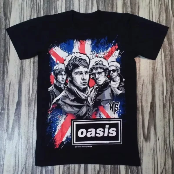 Cotton High Quality Harajuku Oasis Band Rock T-Shirt Retro Punk Short Sleeve Men's and Girls Cotton Summer Short Sleeve - zinifashion 201768104 - Image 5
