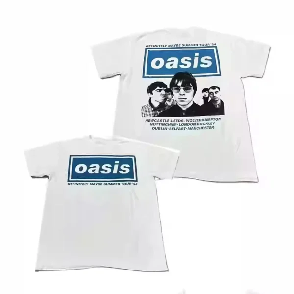 Cotton High Quality Harajuku Oasis Band Rock T-Shirt Retro Punk Short Sleeve Men's and Girls Cotton Summer Short Sleeve - zinifashion 201768104 - Image 3