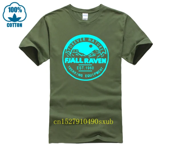 Fjall Forever Nature Badge Raven T-shirt Pop Trend Splicing Best Seller Tee . - Image 2