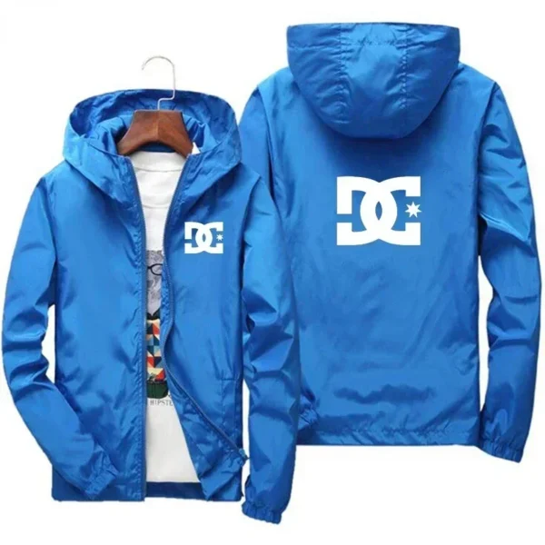 Brand Hooded Jacket Men's Printed DC Casual Zipper Sweatshirt Windbreaker Men's Sportswear Fashion Jacket Male Coat Large Size - Image 4