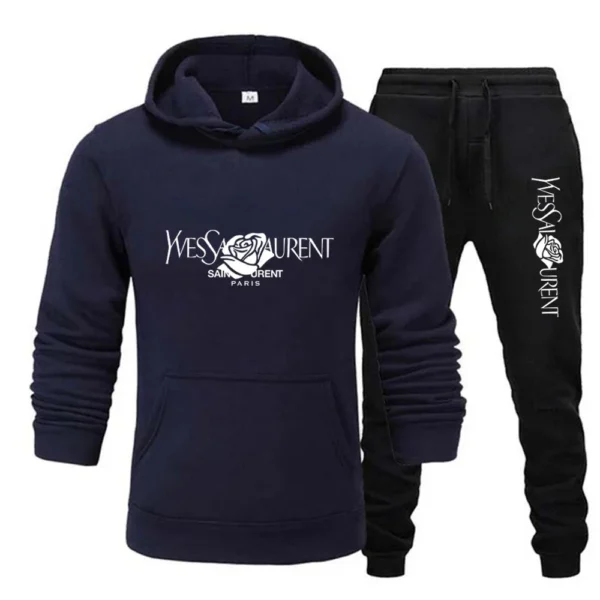 2025 Men's Casual Sports Suit with Hoodie and Sweatpants for Autumn and Winter Outdoor Sports Fashion Men's Clothing. - Image 3