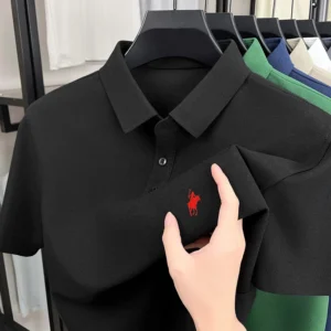 Luxury Brand Men's Polo Shirt Lapel Horse Embroidery Short Sleeve Simple T-shirt Summer New Fashion Casual Breathable Men's Wear - zinifashion 200000343