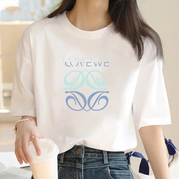 Women's High Quality T-shirt Fashion LOVE Printed Female Loose Short Sleeve Cotton Classic Style Shirts Summer Clothing. - Image 2