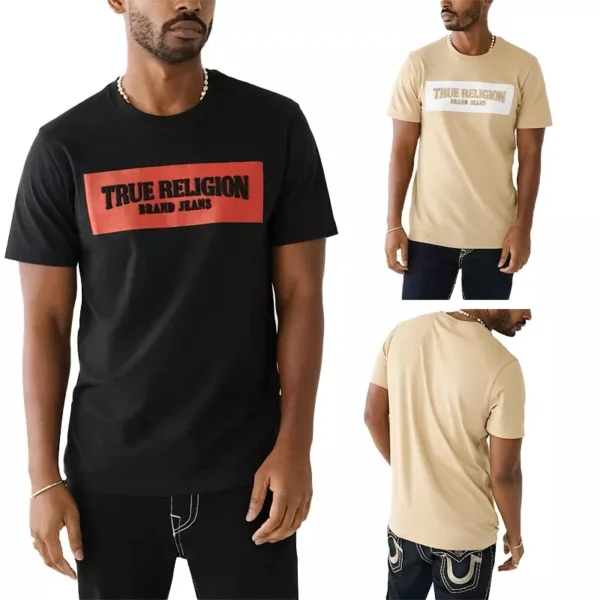 True Religion Mens T Shirts Crew Neck Short Sleeve Summer Soft Cotton Tee High-end Luxury Is for Both Men and Women Top Y2k . - Image 2