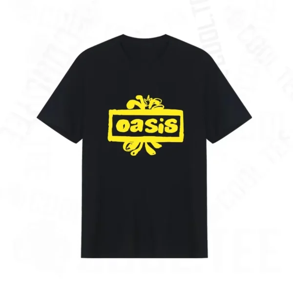 2025 Popular New Style Short-sleeved T-shirt Oasis Rock Band Around Loose with The Same Men and Women Comfortable.