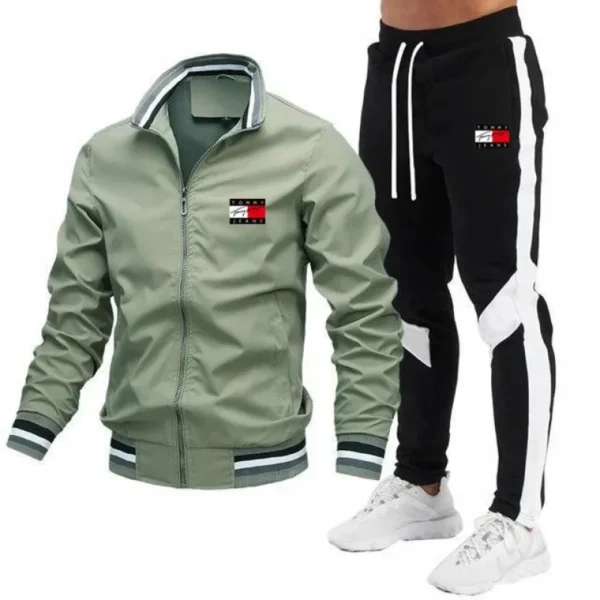 New Hot Sale Of The Season Men's Casual Pilot Jacket Set High Quality Patchwork Leisure Suiting Pants Premium Jacket Ensemble fr - Image 4