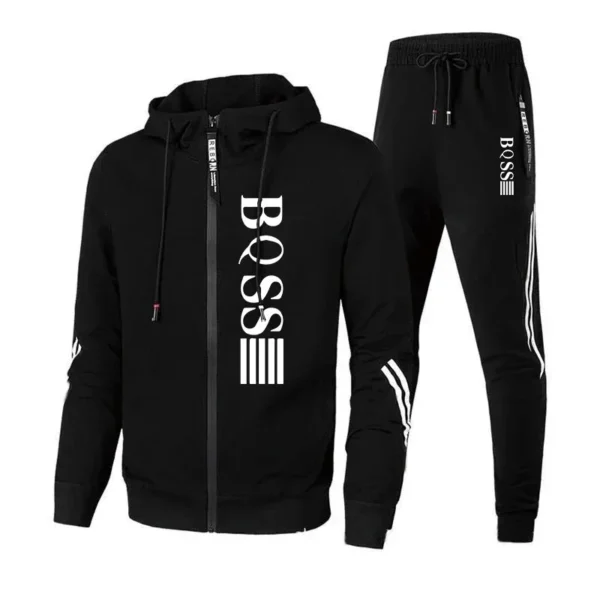 Mens Tracksuits Casual Sweatpants Printing Zipper Hooded Sweatshirt Fashion Versatile Coat Outdoors Jogging Sports Clothing 2025 - Image 4