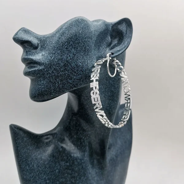 Stainless Steel Letters Hoop Earrings | Letter Earrings Women | Hoop Earrings - Image 5