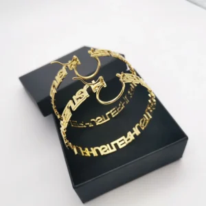 Stainless Steel Letters Hoop Earrings | Letter Earrings Women | Hoop Earrings