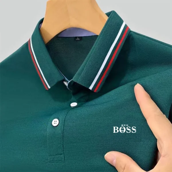 men's short sleeved polo shirt fashionable and high-quality branded printed T-shirt high-end casual business T-shirt Clothing - Image 3