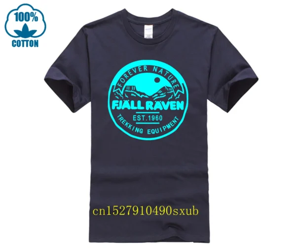 Fjall Forever Nature Badge Raven T-shirt Pop Trend Splicing Best Seller Tee . - Image 6