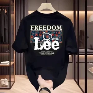 Explosive Heavy Cotton Short Sleeve T-shirt Summer Men's and Women's Top Fashion Brand Round Neck Casual Loose .