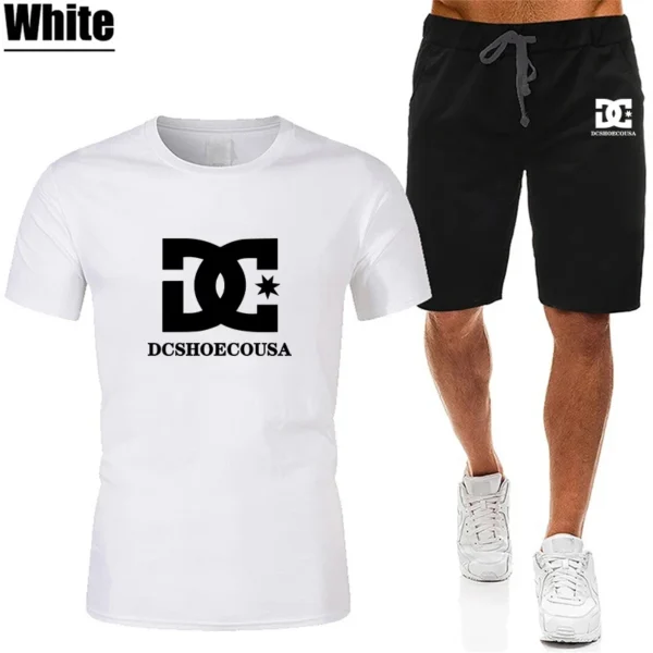 2024New Men's T-shirt Sets Fashion Casual Tee Shorts Running Suit for Man Summer Harajuku Male Streetwear Tops Clothes Tracksuit - Image 3