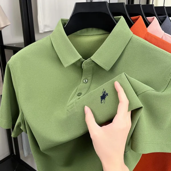 Luxury Brand Men's Polo Shirt Lapel Horse Embroidery Short Sleeve Simple T-shirt Summer New Fashion Casual Breathable Men's Wear - zinifashion 200000343 - Image 2