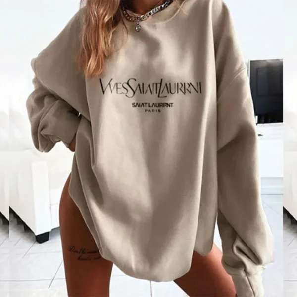 Customizable Women's Hooded Pullover Sweatshirt Loose Fit Round Neck Cross-border Style Clothing For All Seasons - Image 3