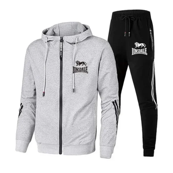 Mens Tracksuit Printing Zipper Hooded Sweatshirt+Slim Sweatpants Set Simplicity Casual Jogging Clothing Fashion Jacket Coat Suit - zinifashion 200000343 - Image 3