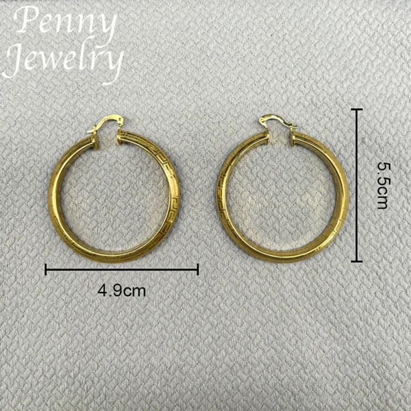 Big Round 18K Gold Plated Hoop Earrings for Women Copper Vintage Circle Earring Party Wedding Gifts Italian African Jewelry Sets - zinifashion 36 - Image 6