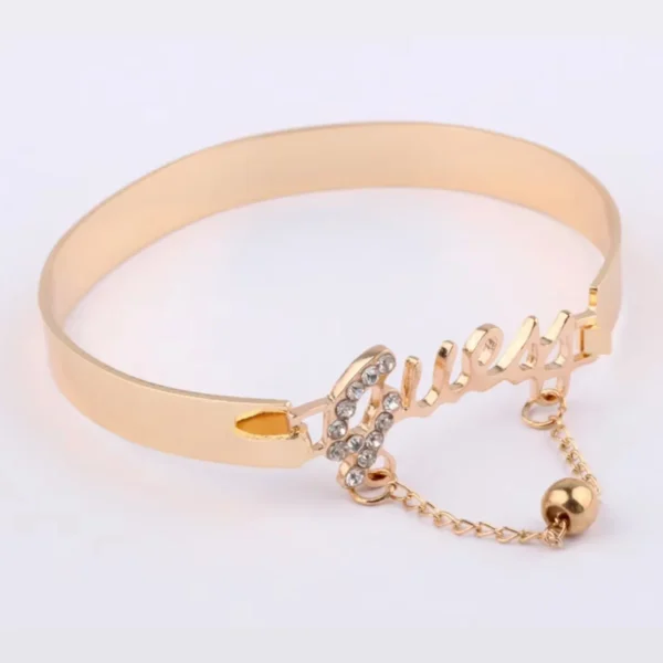 Women's Metal Bracelet Letter Design Chain Tassel Alloy Band Crystal Charm Hot Selling Jewelry Fashion Jewelry - zinifashion 36 - Image 2