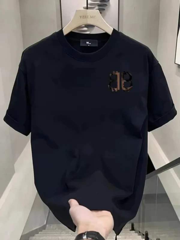 Women's 2024 New American Trend Letter Pattern Printed Short Sleeve Breathable Casual Street Style Cotton T-Shirt Couple Jacket - Image 4