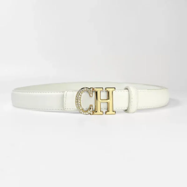 2025 women's genuine leather belt smooth buckle men's/women's fashionable casual business style belt suitable for jeans Y2K belt - zinifashion 200000297 - Image 2