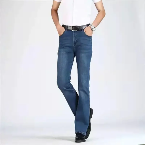 New Loose Fit Denim Bell Bottom Pants For Men Casual Wide Leg Jeans Ideal For Spring Autumn