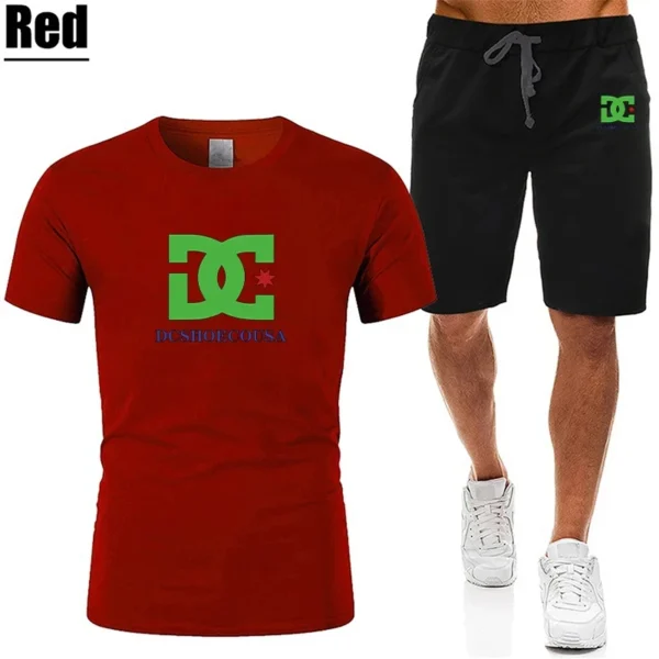 2024New Men's T-shirt Sets Fashion Casual Tee Shorts Running Suit for Man Summer Harajuku Male Streetwear Tops Clothes Tracksuit - Image 6