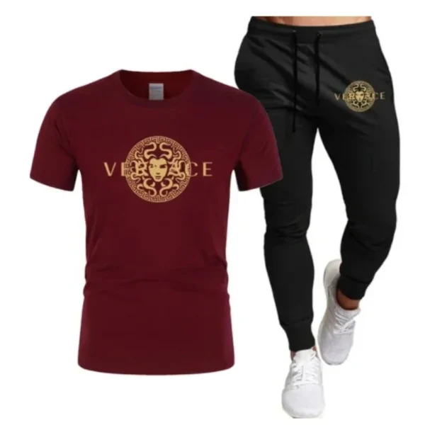 Men's Printed Fitness Tshirt and Pants Set, Urban Tracksuit, Men's Running Wear, Intel Suit . - Image 6